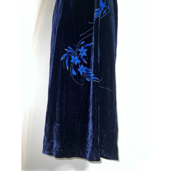 Women’s Whimsy Blue Velvet Maxi Dress XS/S - Picture 8 of 9